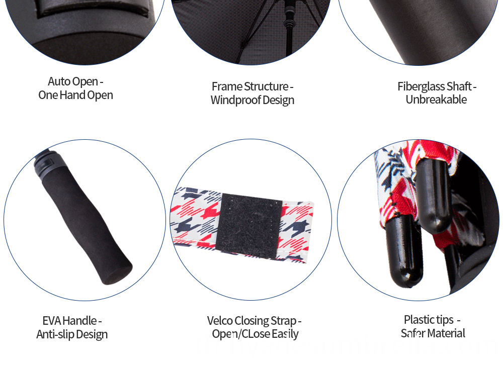 ออโต้โอเพ่นกอล์ฟร่มพับน้ำหนักเบาผ้า - Auto Open Golf Umbrella light weight fabric-